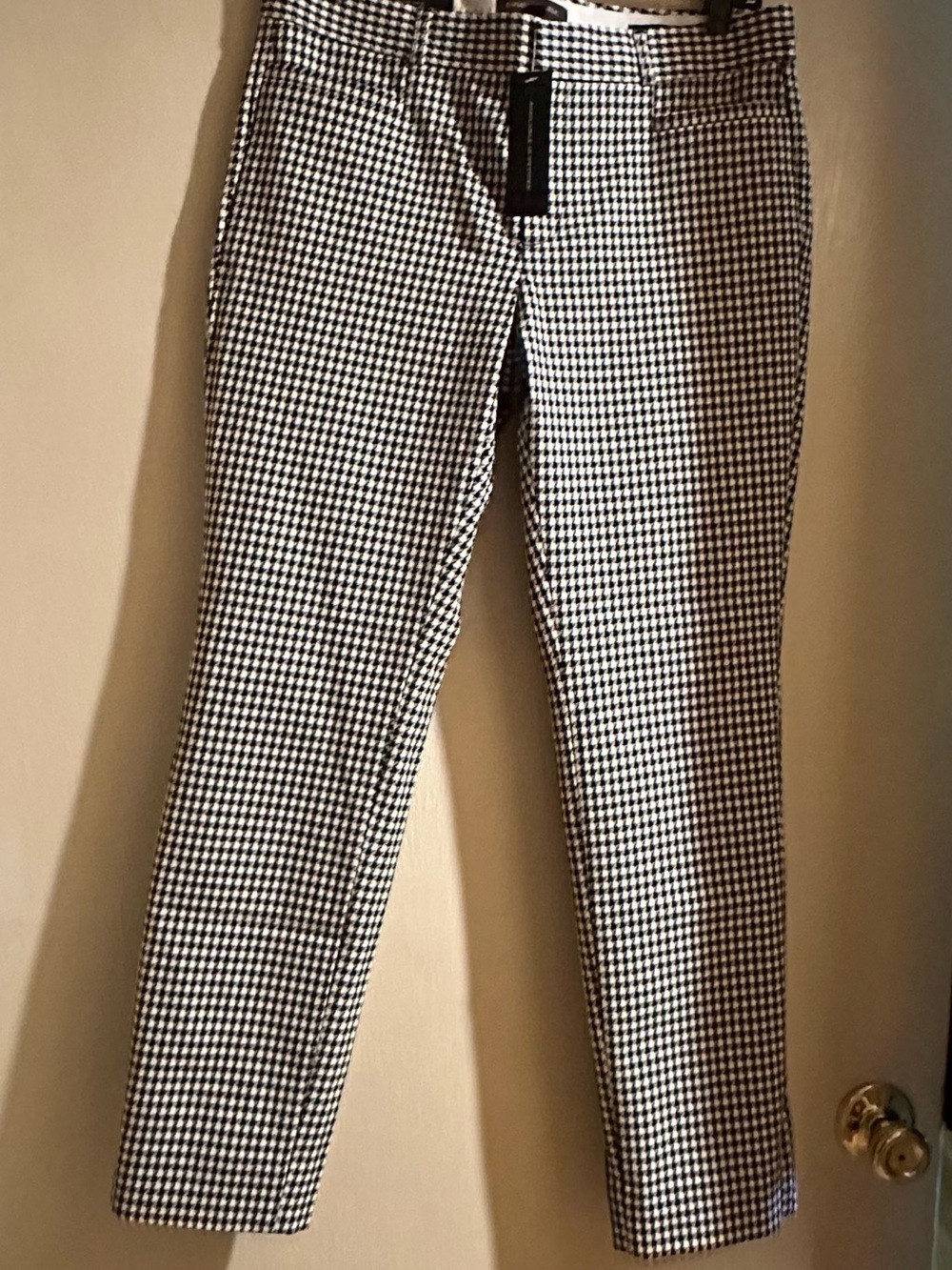 Banana Republic Black & White Houndstooth Slim Chinos